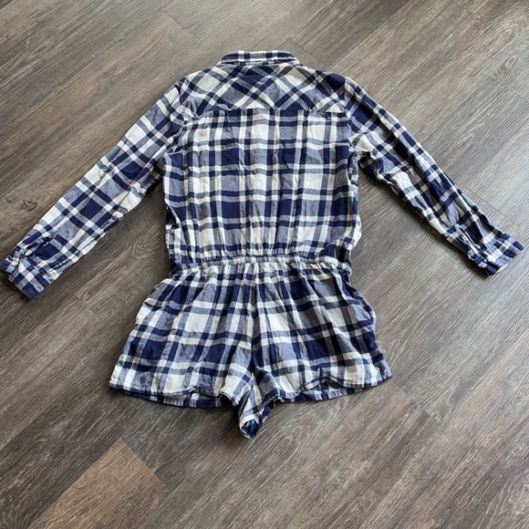 Women’s Aerie Plaid Flannel Shorts Romper Sz L - Picture 4 of 4
